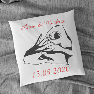 Hochzeitskissen Hände 40x40cm Kissen mit Füllung