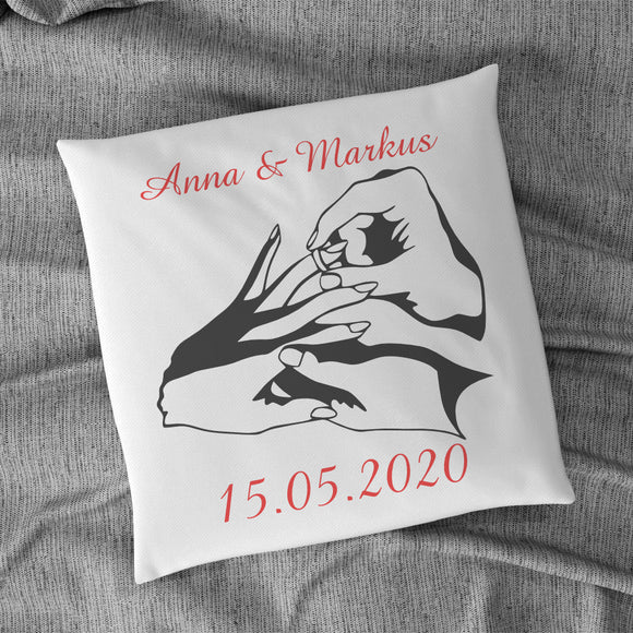 Hochzeitskissen Hände 40x40cm Kissen mit Füllung