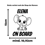 Wunschname on Board mit verschiedenen süßen Tiermotiven - Autosticker