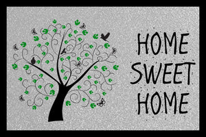 Fußmatte mit Baum-Motiv und Home sweet home