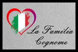 Schöne Fußmatte mit Motiv Italien personalisiert mit Wunschname - Herz - 40x60cm oder 50x75cm