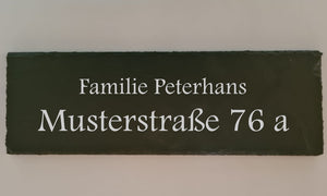 Schiefer Hausnummer 30x10x0,7cm graviert personalisierbar