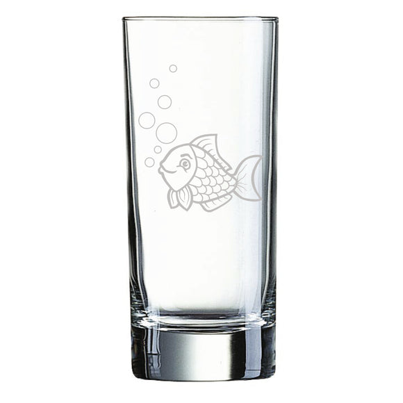 Longdrinkglas graviert mit Motiv: Fisch