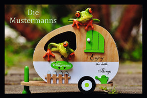 Camper Fußmatte 40x60cm oder 50x75cm mit lustigem Motiv Wohnwagen personalisiert mit Wunschname