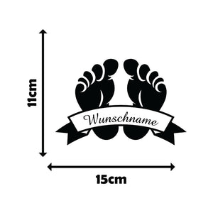 Füsse mit Wunschname - Sticker