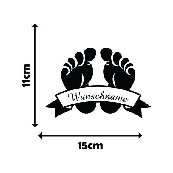 Füsse mit Wunschname - Sticker