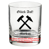 Tumbler graviert mit Glück Auf! - Motiv und Name personalisiert