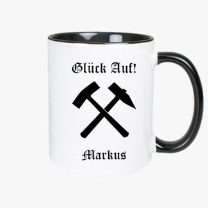 Glück Auf! Tasse personalisierbar mit Name