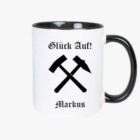 Glück Auf! Tasse personalisierbar mit Name