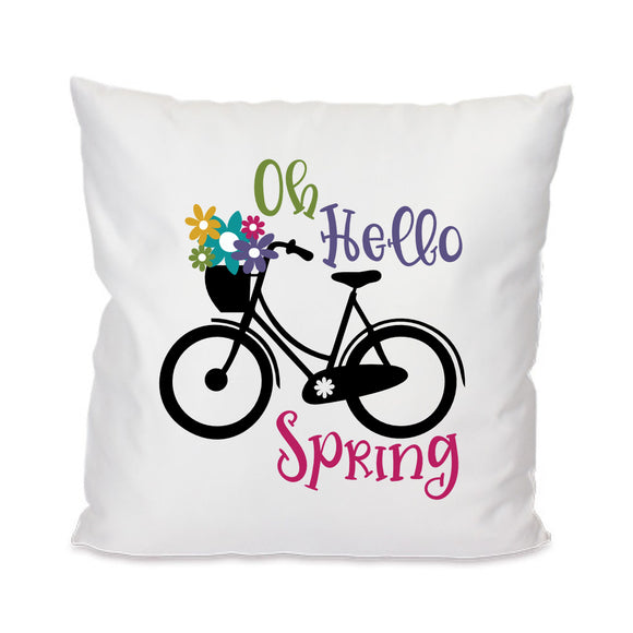 Kissen 40x40cm mit Reißverschluß und Füllung - bedruckt mit Frühlingsmotiv und Oh hello spring