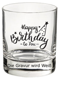 Happy Birthday Motiv 3 Whiskyglas