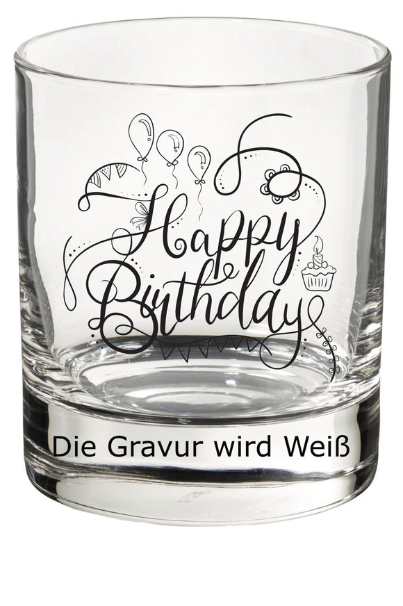 Happy Birthday Motiv 1 Whiskyglas