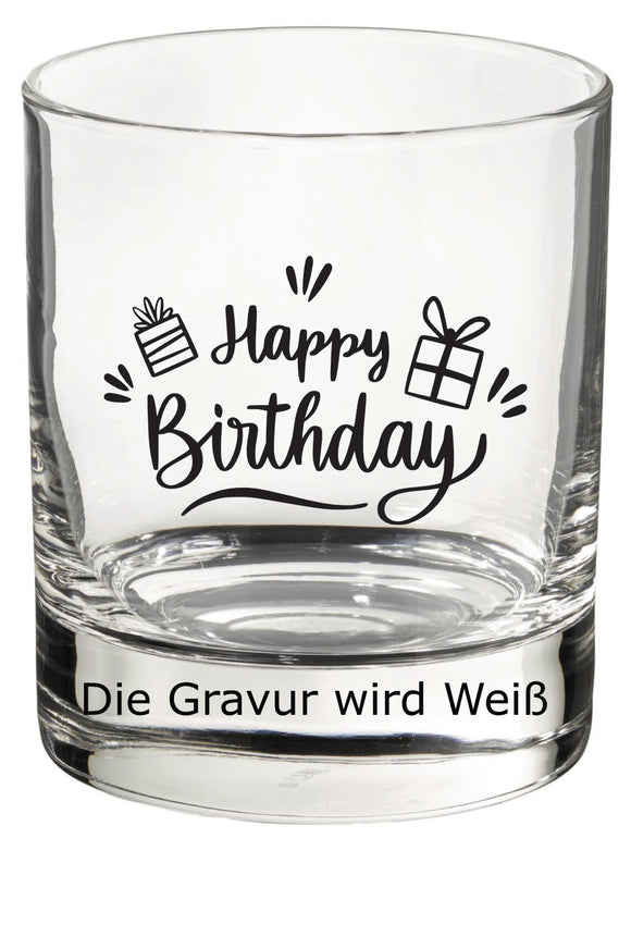 Happy Birthday Motiv 4 Whiskyglas