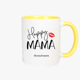 Happy Mama - personalisierte Tasse in verschiedenen Farben zur Auswahl