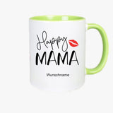 Happy Mama - personalisierte Tasse in verschiedenen Farben zur Auswahl