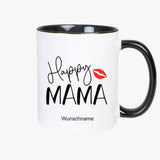 Happy Mama - personalisierte Tasse in verschiedenen Farben zur Auswahl