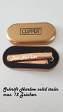 Clipper Rosegold Metall-Feuerzeug mit Gravur