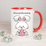 Hase mit Ei - personalisierbar - Tasse