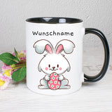 Hase mit Ei - personalisierbar - Tasse