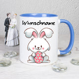 Hase mit Ei - personalisierbar - Tasse