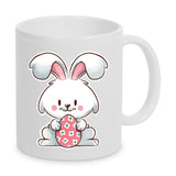 Hase mit Ei - personalisierbar - Tasse