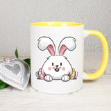 Hase mit Eier hinter sich - personalisierbar - Tasse
