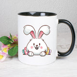 Hase mit Eier hinter sich - personalisierbar - Tasse