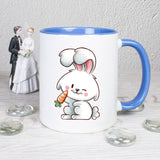 Hase mit Möhre - personalisierbar - Tasse
