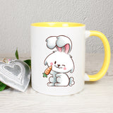 Hase mit Möhre - personalisierbar - Tasse