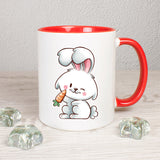 Hase mit Möhre - personalisierbar - Tasse