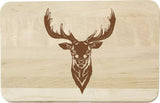 Hirsch - Holz-Schneidebrett Birke graviert