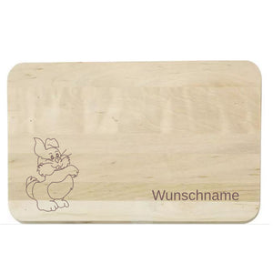 Hase mit Name personalisiertes graviertes Holz-Schneidebrett Birke