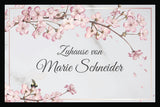 Kirschblüten - Zuhause von - personalisiert - Fussmatte mit Gummirand