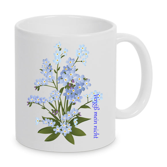 Tasse Henkel rechts mit Motiv Vergiß mein nicht 