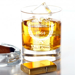 Limited Jahrgang und Name Whisky- oder Rumglas graviert personalisiert