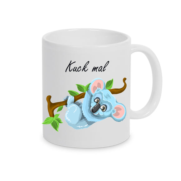 Tasse Weiß mit Motiv Koala Kuck mal