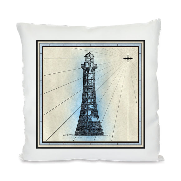 Kissen bedruckt mit maritimen Motiven - verschiedene Motive zur Auswahl Wahlweise satiniertes Kissen oder Kuschelkissen mit Reißverschluss Motiv Leuchtturm