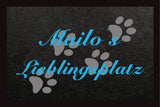 Lieblingsplatz Pfoten Name Fußmatte personalisiert
