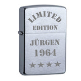 Limited Edition Name und Jahrgang Zippo chrome gebürstet mit Gravur