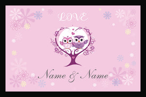 Eulen Love - personalisierte Fussmatte