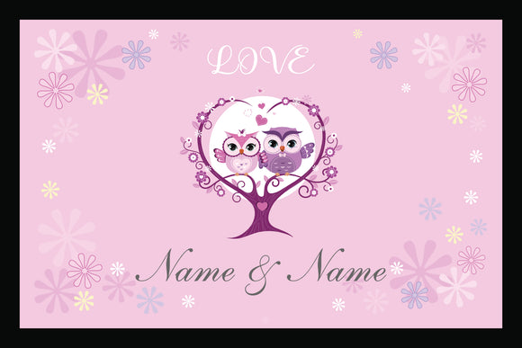 Eulen Love - personalisierte Fussmatte