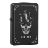 Mafia Cards Collection - mit Mafiamotiven gravierte Zippos Black Matte mit Chrom-Kern