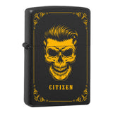 Mafia Cards Collection - mit Mafiamotiven gravierte Zippos Black Matte mit Messing-Kern