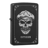 Mafia Cards Collection - mit Mafiamotiven gravierte Zippos Black Matte mit Chrom-Kern
