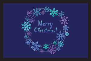 Merry Christmas Schneeflocken Kranz - Fussmatte