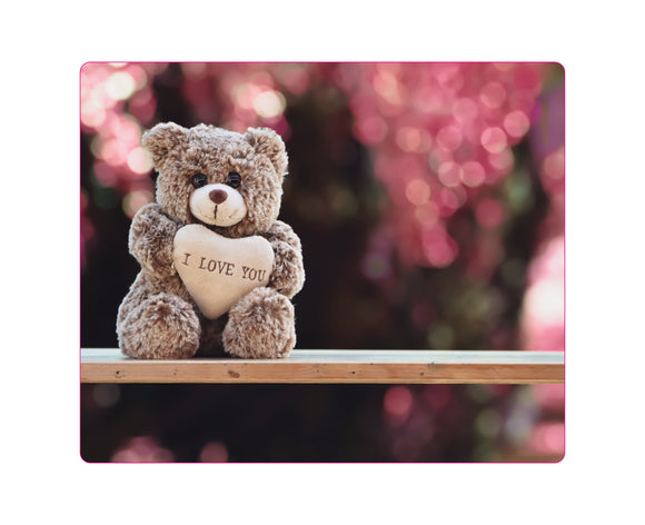 Teddybär I love you auf Brett Mauspad