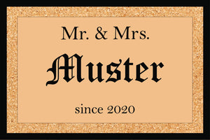 Fußmatte 40x60cm oder 50x75cm  mit Mr. & Mrs.  since personalisiert mit Wunschname und Jahr