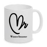 Mrs Mr bedruckte Tasse personalisiert mit Wunschname