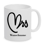 Mrs Mr bedruckte Tasse personalisiert mit Wunschname