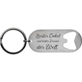 Flaschenöffner Schlüsselanhänger mit Gravur-Bester Onkel und bester Freund der Welt